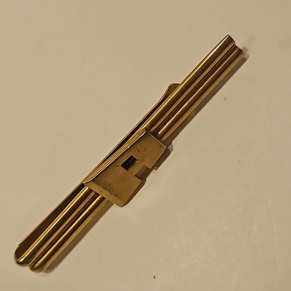 SWANK "A" Goldtone Tie Bar - Picture 2 of 7